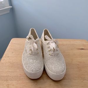 Keds x Kate Spade triple glitter canvas sneaker